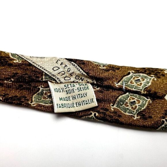 Joseph Abboud Silk Tie Textured Brown Geometric‎ - Picture 5 of 6